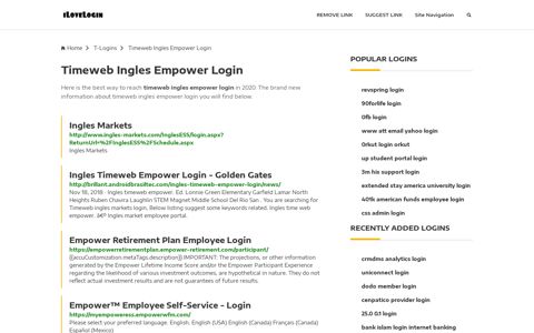 Timeweb Ingles Empower Login ❤️ One Click Access - iLoveLogin