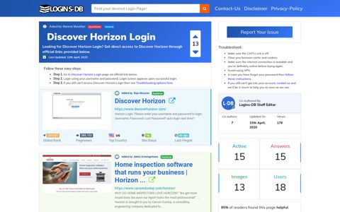 Discover Horizon Login - Logins-DB