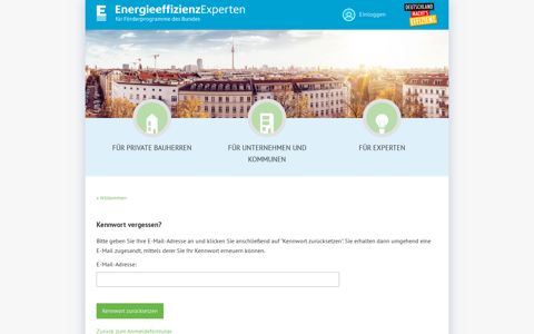 Energie-Effizienz-Experten (EEE) Service | Loginseite |