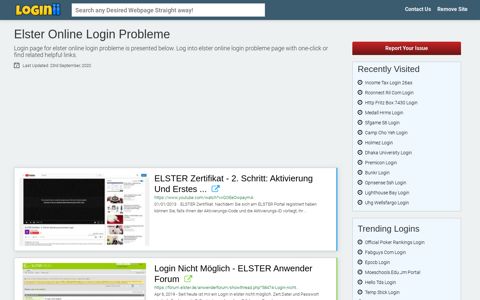 Elster Online Login Probleme - Loginii.com
