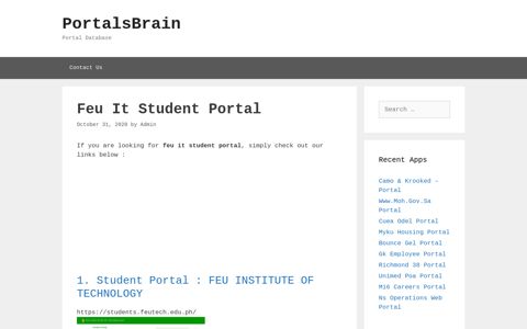 Feu It Student - Student Portal : Feu Institute Of Technology