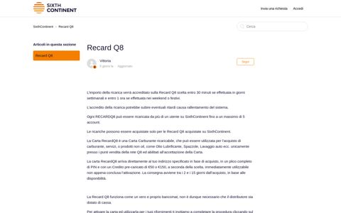 Recard Q8 – SixthContinent
