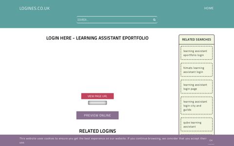 Login Here - Learning Assistant ePortfolio - General Information ...