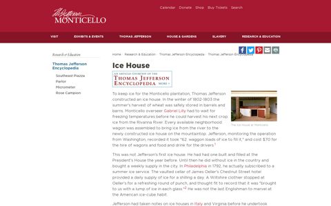 Ice House | Thomas Jefferson's Monticello