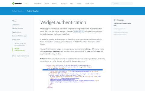 Widget authentication - iWelcome Developer Center