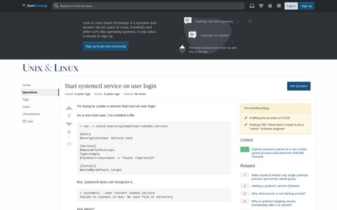 Start systemctl service on user login - Unix & Linux Stack ...