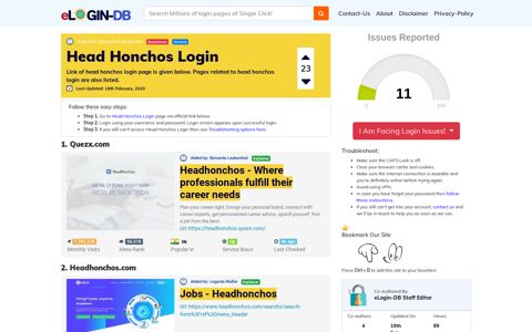 Head Honchos Login - A database full of login pages from all ...
