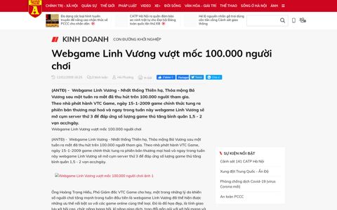 Webgame Linh Vương vượt mốc 100.000 người chơi