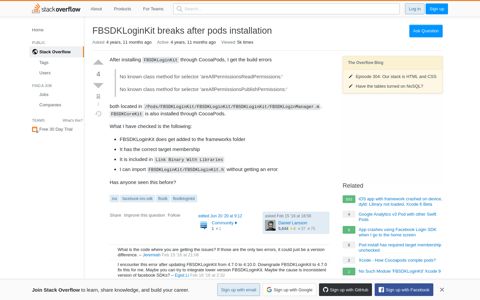FBSDKLoginKit breaks after pods installation - Stack Overflow