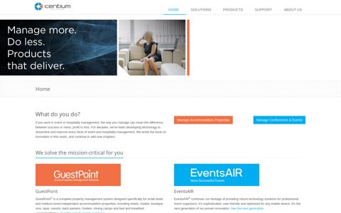 Centium Software, creators of GuestPoint and EventsAIR
