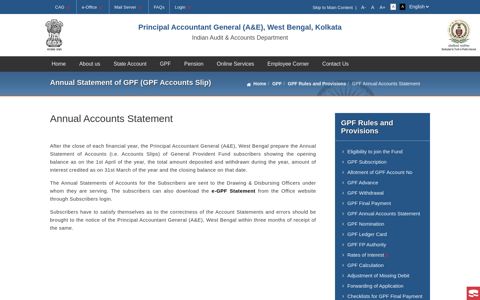 Annual Statement of GPF (GPF Accounts Slip) | Principal ...