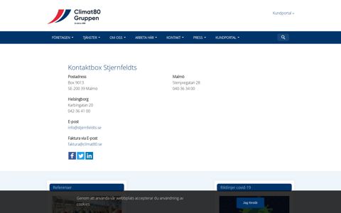 Kontaktbox Stjernfeldts | Climat80 Gruppen