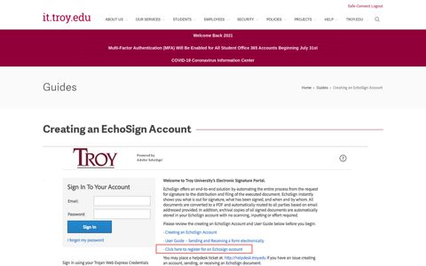 Information Technology - EchoSign - Creating an ... - TROY