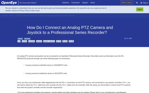 How Do I Connect an Analog PTZ Camera and Joystick to a ...
