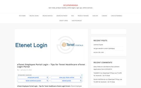 eTenet Employee Portal Login – Tenet Healthcare eTenet ...