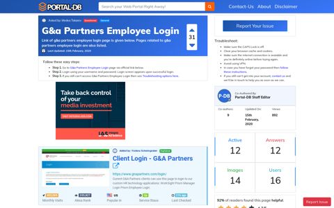 G&a Partners Employee Login - Portal-DB.live