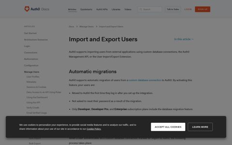 Import and Export Users - Auth0