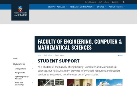 Student Support | Faculty of Engineering, Computer ...