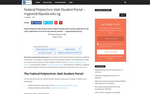 Federal Polytechnic Idah Student Portal – myportal.fepoda ...