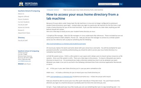 How to access your esus home directory from a lab machine ...