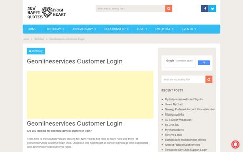 Geonlineservices Customer Login - New Happy Quotes
