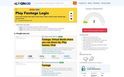 Play Fantage Login - A database full of login pages from all ...