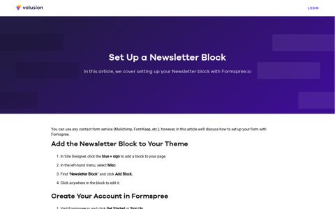 Set Up a Newsletter Block - Volusion