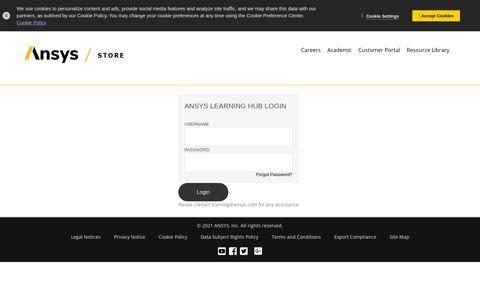 ANSYS Learning Hub Login
