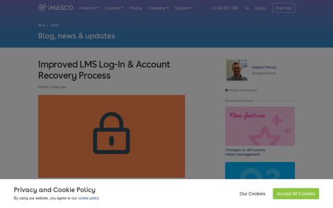 Improved LMS Log-In & Account Recovery Process | iHASCO