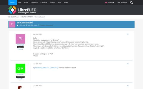 ssh password - General Support - LibreELEC Forum
