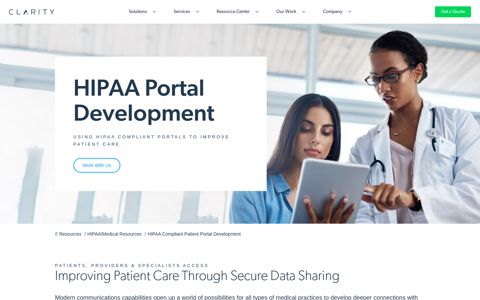 HIPAA Compliant Patient Portal Development | Clarity