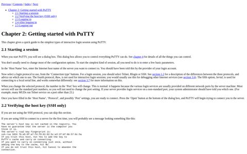 Getting started with PuTTY