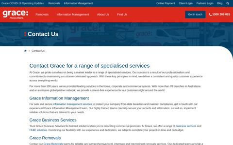 Contact Us - Grace Removals