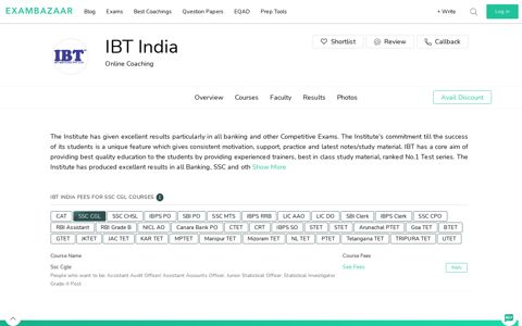 IBT India Online Classes | Fees, Reviews, Free Videos, Learning