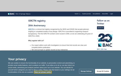 ISRCTN registry - BioMed Central