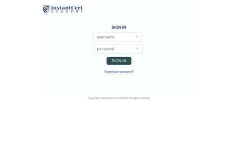 Sign In - InstantCert