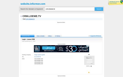 crm.loewe.tv at WI. Login - Loewe CRM - Website Informer