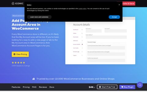 WooCommerce Account Pages - Iconic