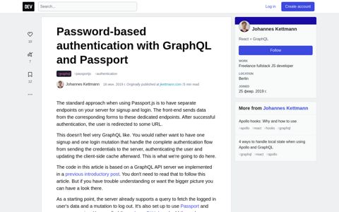 Password-based authentication with GraphQL and Passport ...