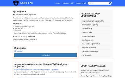 iqn augustus - Official Login Page [100% Verified] - Login 4 All