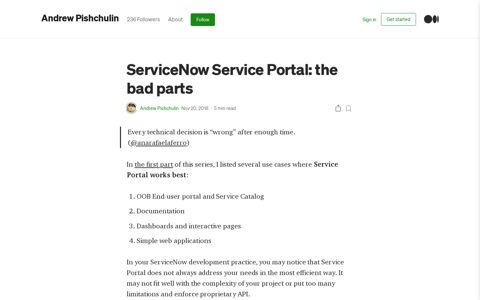 ServiceNow Service Portal: the bad parts | by Andrew ...