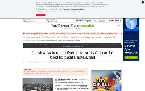 Jet Privilege: Jet Airways frequent flyer miles still valid, can be ...