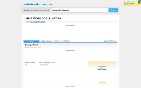 hris.worldcall.net.pk at WI. Employee Portal - Website Informer