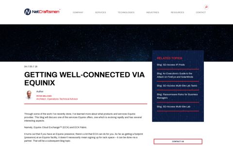 Getting Well-Connected via Equinix - NetCraftsmen