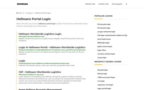 Hellmann Portal Login ❤️ One Click Access
