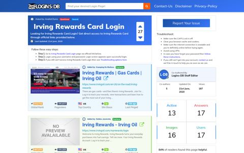 Irving Rewards Card Login - Logins-DB