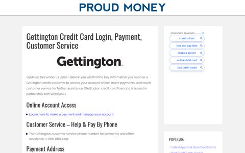 Gettington Credit Card Login, Payment, Customer Service ...