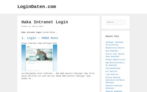 Haka Intranet - Login - Haka Kunz - LoginDaten.com
