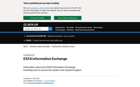 ESFA Information Exchange - GOV.UK
