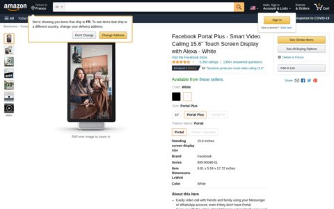 Facebook Portal Plus - Smart Video Calling ... - Amazon.com